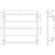 RA871_Radii_Towel_Ladder_750mm_x_740mm_Round_Line_Drawing line drawing