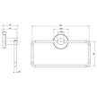RA893_Radii_Hand_Towel_Holder_Round_Plate_Line_Drawing line drawing