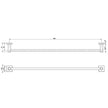 RS803_Radii_Single_Towel_Rail_800mm_Square_Plate_Line_Drawing line drawing