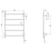 RS8750_Radii_Heated_Towel_Ladder_550_x_740mm_Square_Plate_Line_Drawing line drawing