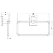 RS893_Radii_Hand_Towel_Holder_Square_Plate_Line_Drawing line drawing