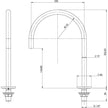 VS0720_Vivid_Slimline_Hob_Sink_Outlet_220mm_Gooseneck_Line_Drawing line drawing