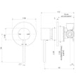 VS2805 1 Vivid Slimline SwitchMix Shower Wall Mixer Fit Off Kit line drawing