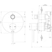 VS2910 1 Vivid Slimline SwitchMix Shower Bath Diverter Mixer  1 line drawing