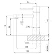 VS770_Vivid_Slimline_Basin_Mixer_Line_Drawing line drawing