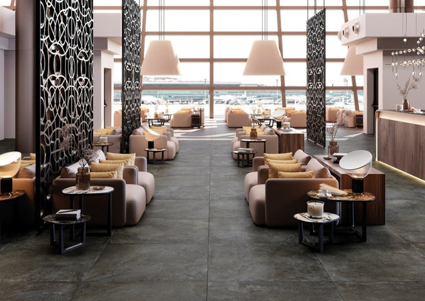 Pierres des Chateaux Chenonceau Matt Stone Look Porcelain Tiles in a room setting