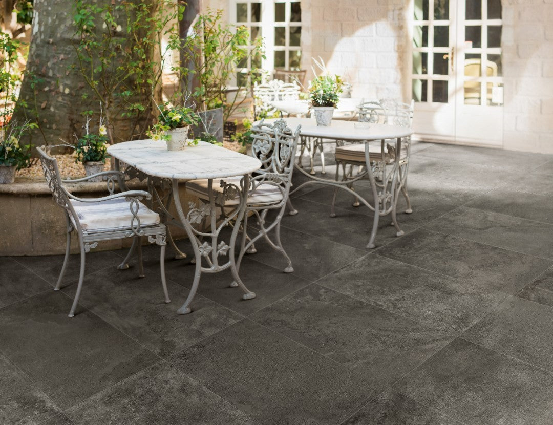 Pierres des Chateaux Chenonceau Matt Stone Look Porcelain Tiles in a room setting