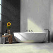 Pietra Black Matt Tumbled Porcelain Mosaic in a room setting