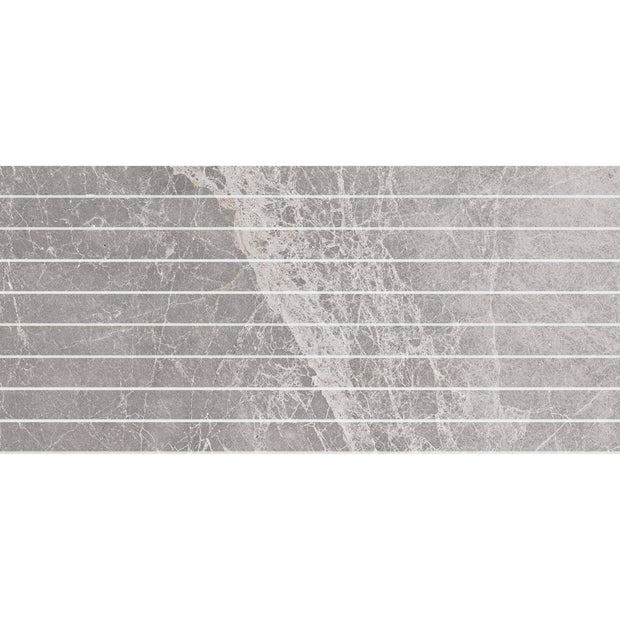 Pietra Leaden Matt Strip Porcelain Mosaic tile