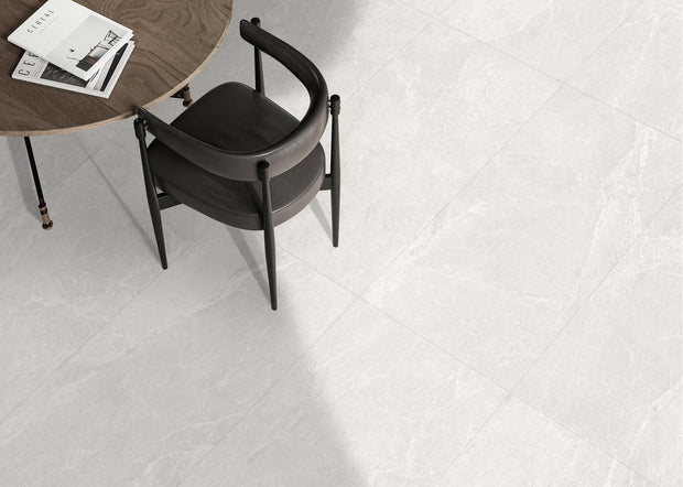 Pietra Milk External Stone Look Porcelain Tiles in a room setting