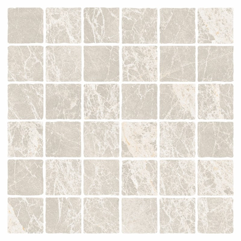Pietra Milk Matt Tumbled Porcelain Mosaic tile