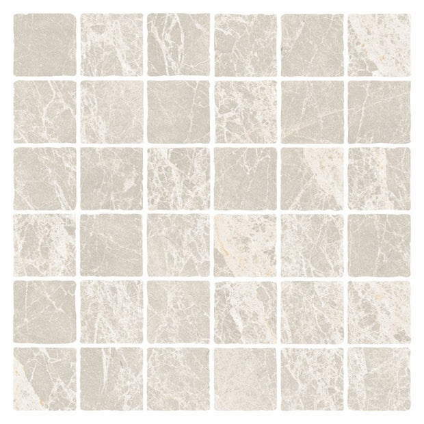 Pietra Milk Matt Tumbled Porcelain Mosaic tile