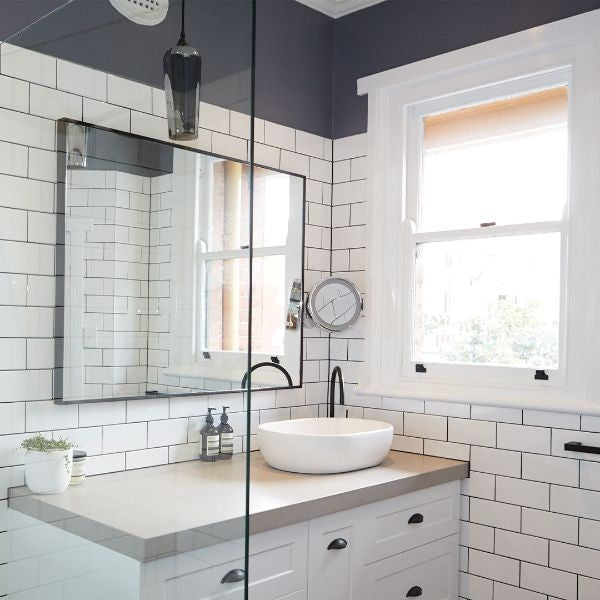 Plain Subway White Gloss Ceramic Tiles in a room setting