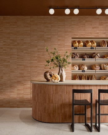 Plyta Cotto Brick Matt Porcelain Subway Tiles in a room setting