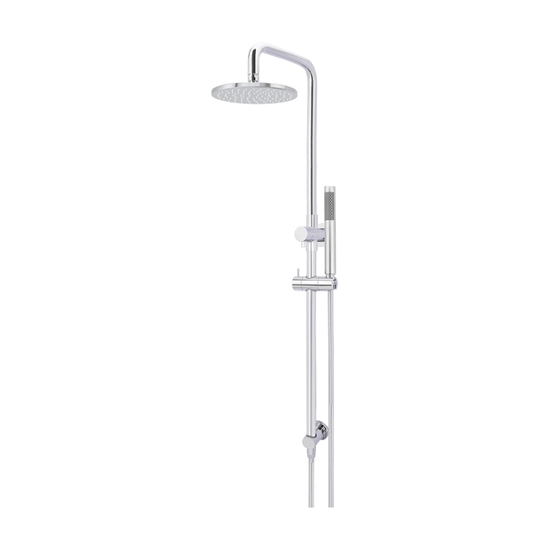 Meir Round Combination Shower Rail, 200mm Rose, Single Function Hand Shower, Polished Chrome shower set