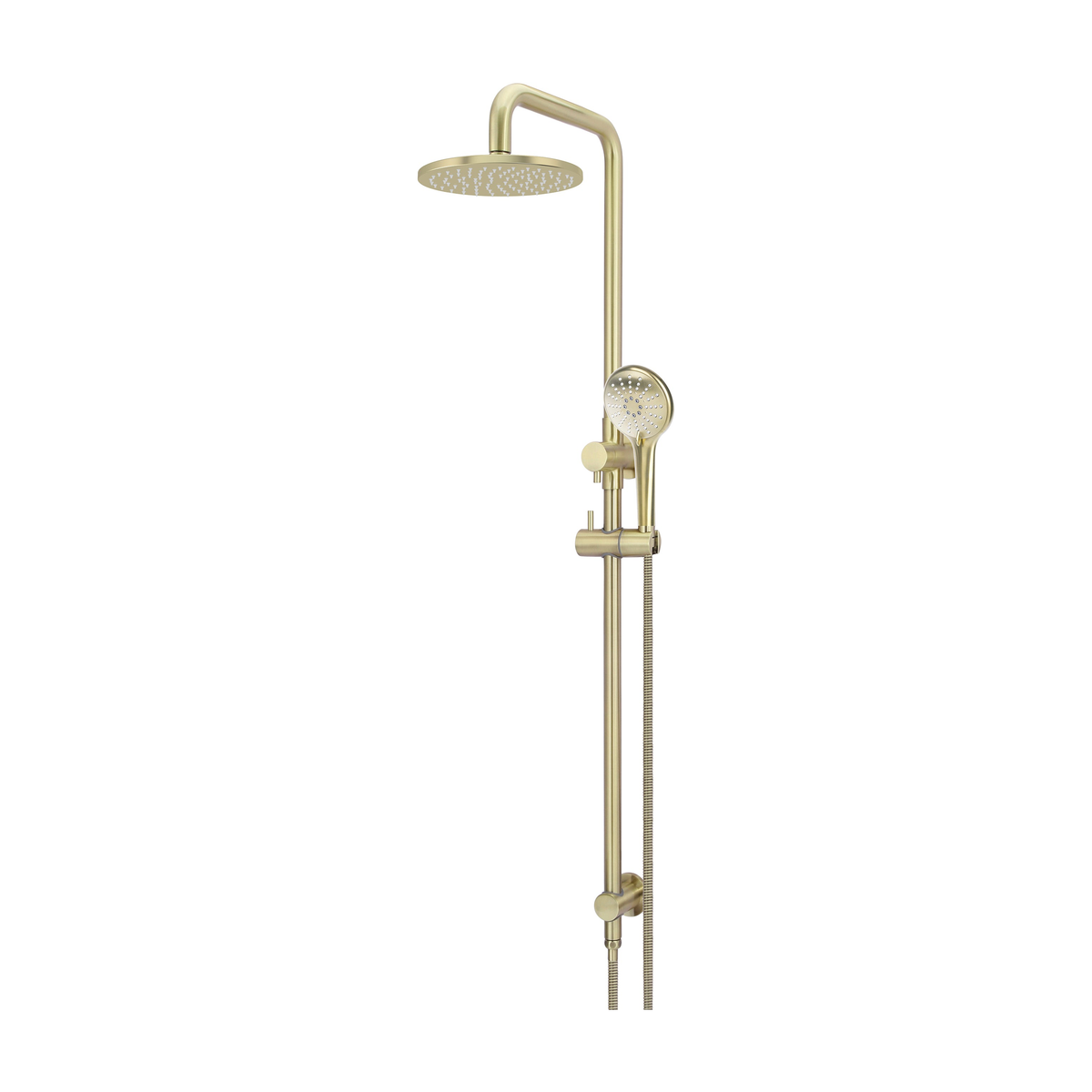 Round Combination Shower Rail 200mm Rose, Three Function Hand Shower in PVD Tiger Bronze