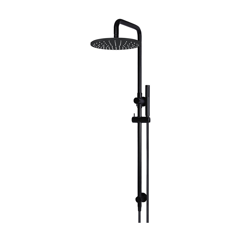 Meir Round Combination Shower Rail, 300mm Rose, Single Function Hand Shower, Matte Black shower set