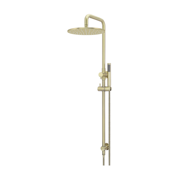 Round Combination Shower Rail, 300mm Rose, Single Function Hand Shower in PVD Tiger Bronze