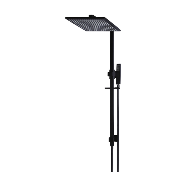 Square Combination Shower Rail in Matte Black