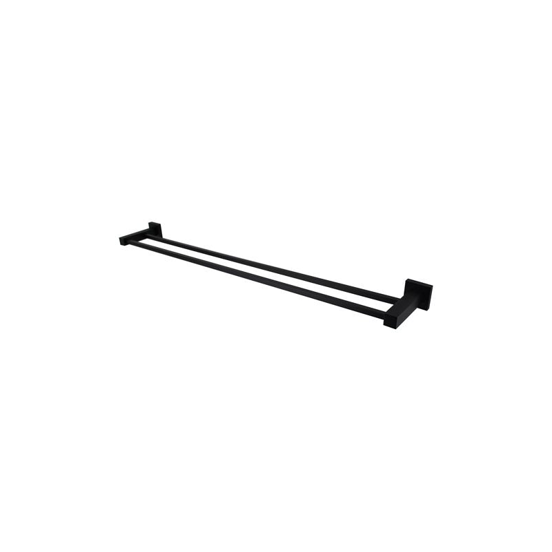 Lux Double Towel Rail 600mm Matte Black