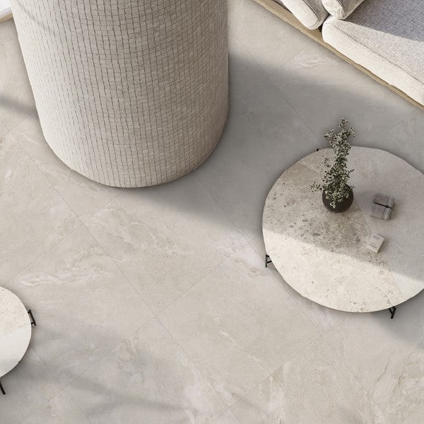 Pure Stone Amber Matt Stone Look Porcelain Tiles in a room setting