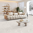 Pure Stone White Matt Stone Look Porcelain Tiles in a room setting