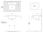 Quado Square Vanity Basin 420 x 420 dimensions line drawing