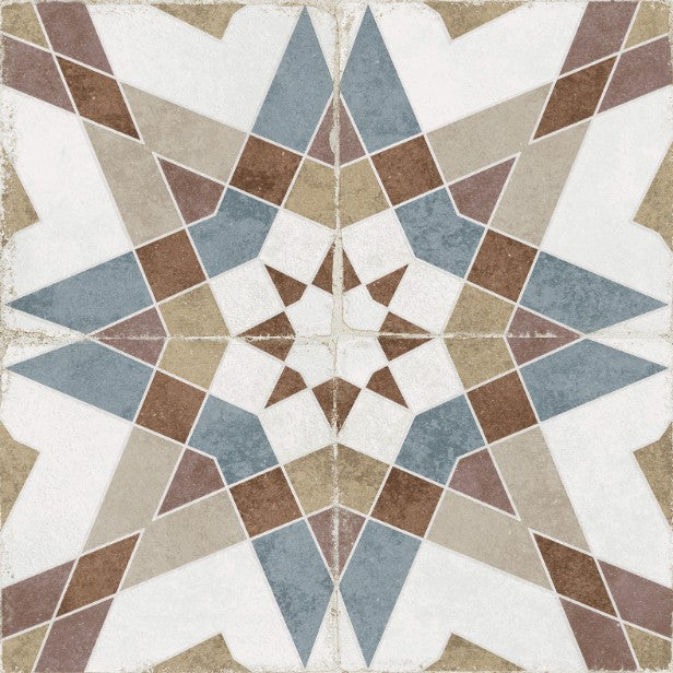 Rajola Anoia Patterned Matt Porcelain Tiles in a room setting