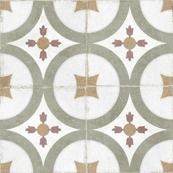 Rajola Miravet Patterned Matt Porcelain Tiles in a room setting