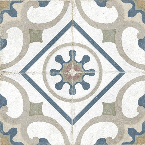 Rajola Reus Patterned Matt Porcelain Tiles in a room setting
