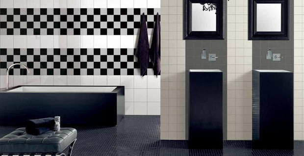Newtown Black Subway Tiles in a room setting