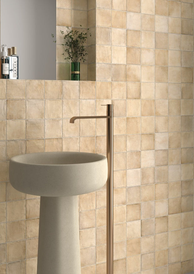 Sabbia Arena Matt Ceramic Tiles 100x100mm in a room setting