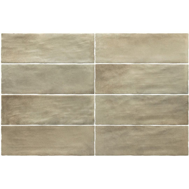 Sabbia Weald Green Matt Ceramic Subway Tiles 65x200mm tile