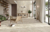 Sassi Stone Beige Matt Terrazzo Look Porcelain Tiles in a room setting