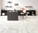 Sassi Stone White Matt Terrazzo Look Porcelain Tiles in a room setting