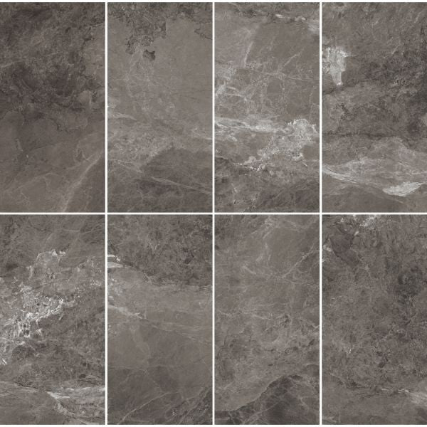 Schwarz Black Polished Marble Look Porcelain Tiles 300x600mm in a room setting