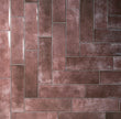 Shallow Aubergine Gloss Porcelain Subway Tiles in a room setting