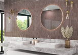 Shallow Aubergine Kit Kat Gloss Porcelain Tiles in a room setting