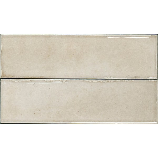 Shallow Bone Gloss Porcelain Subway Tiles in a room setting