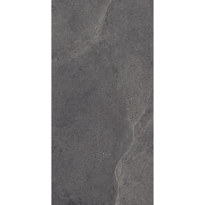 Slash Dark Grey Matt Stone Look Porcelain Tiles 304x610mm tile