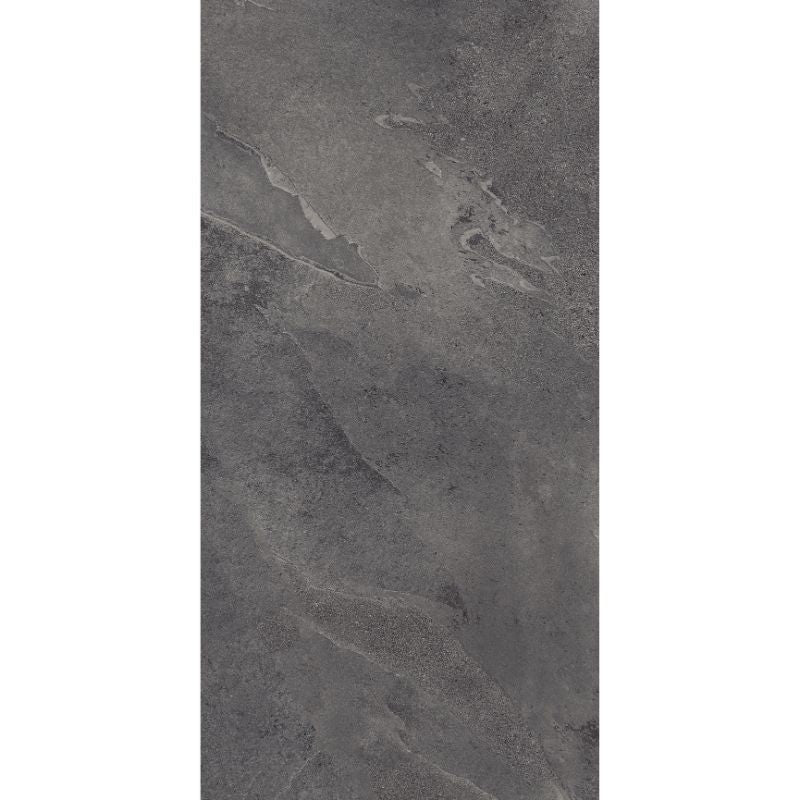 Slash Dark Grey Matt Stone Look Porcelain Tiles 610x1222mm tile