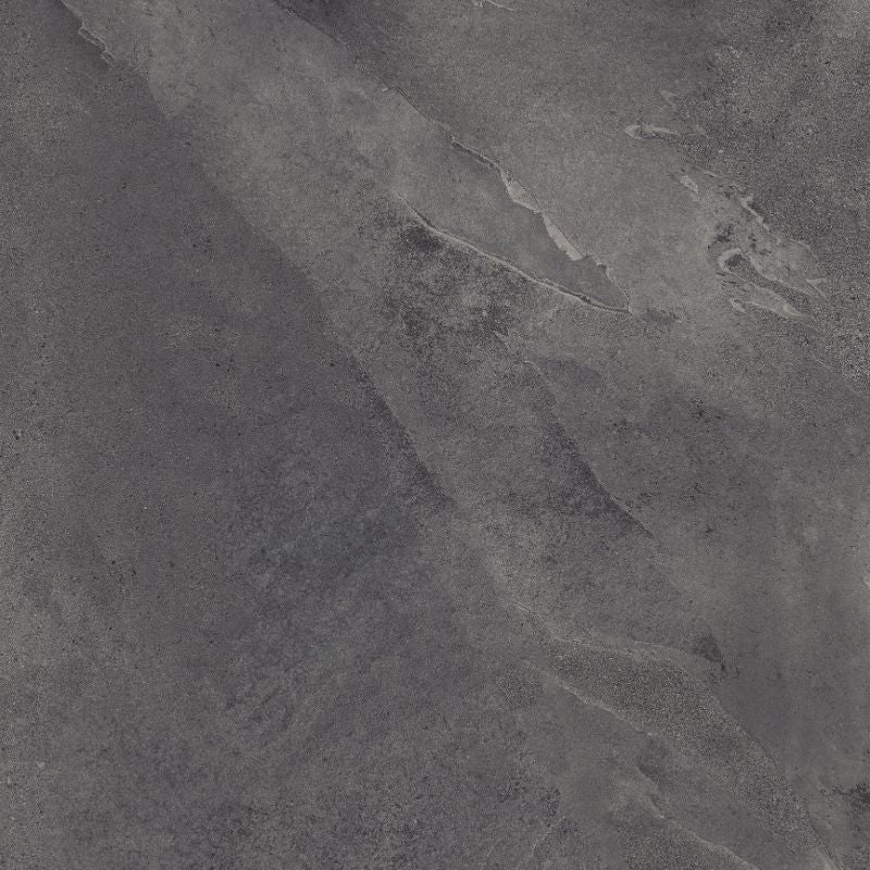 Slash Dark Grey Matt Stone Look Porcelain Tiles 610x610mm tile