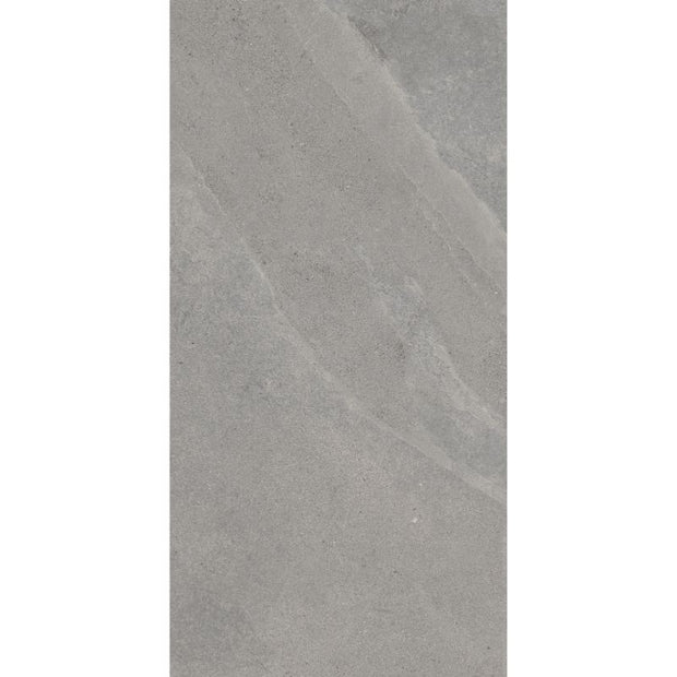 Slash Mid Grey Matt Stone Look Porcelain Tiles 304x610mm tile