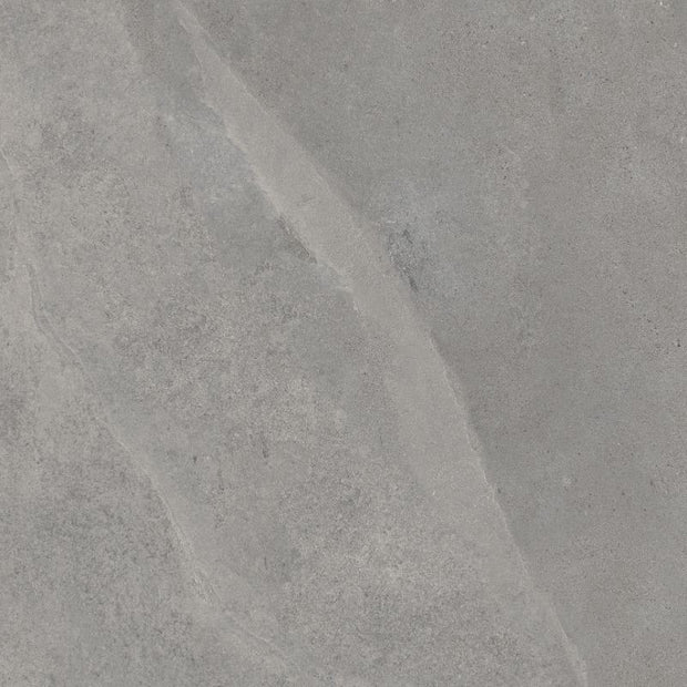 Slash Mid Grey Matt Stone Look Porcelain Tiles 610x610mm tile