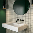 Square White Matt Porcelain Mosaic in a room setting