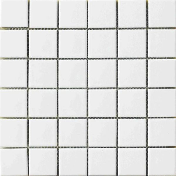 Square White Matt Porcelain Mosaic tile