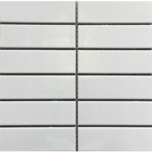 Stackbond White Matt Porcelain Mosaic 45x145mm tile