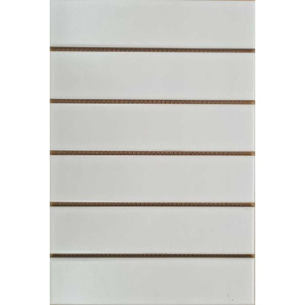 Stackbond White Matt Porcelain Mosaic 45x195mm in a room setting