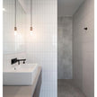 Stackbond White Matt Porcelain Mosaic 45x195mm in a room setting