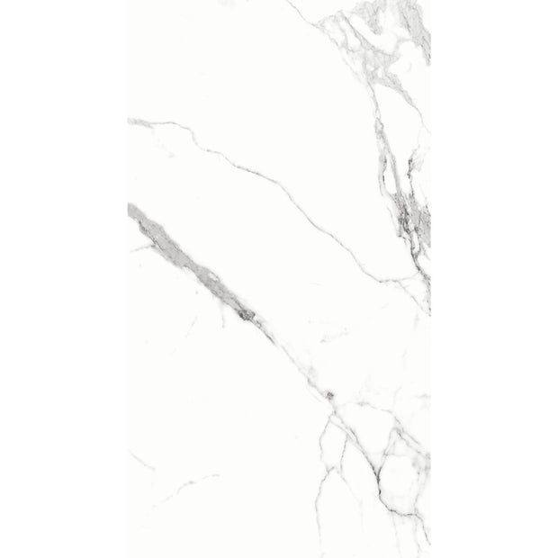 Statuario Bianco Polished Marble Look Porcelain Tiles 300x600mm tile